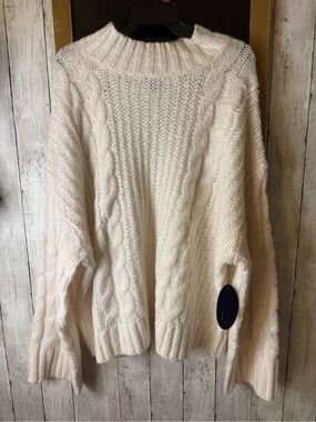 NWT Scoop oversized cable knit cream sweater Size XL